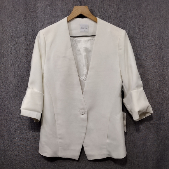 Zara Jackets & Blazers - NWT Bishop & Young Blazer Women's M White Office Career Business Casual Retro